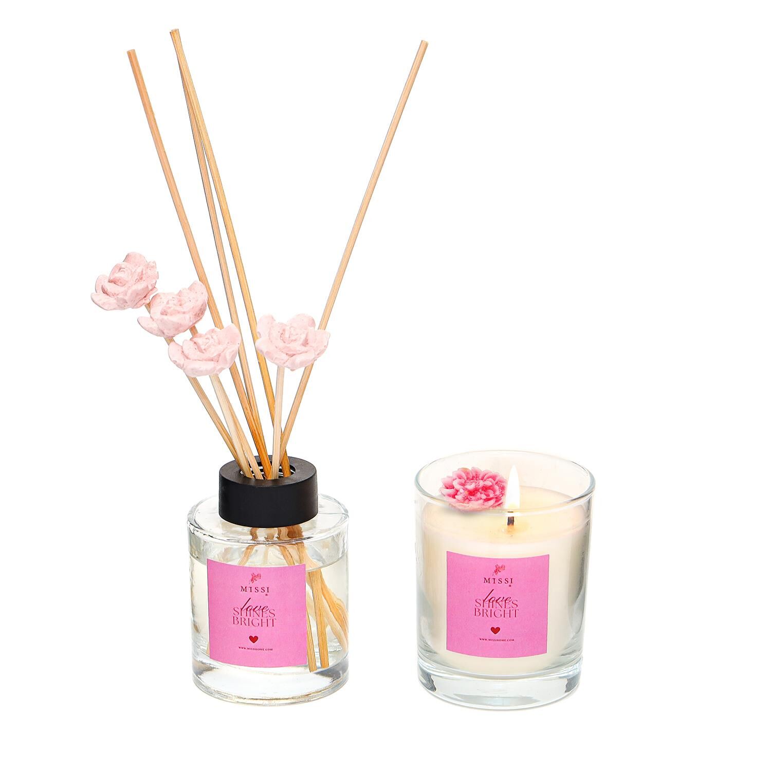 100 ml Rosewood Oda Kokusu ve Vegan Mum Seti