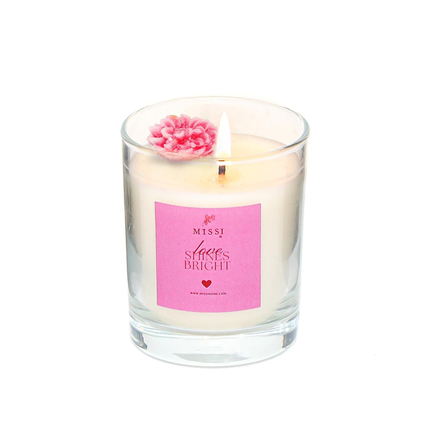 Sevgililer Günü Rosewood Kokulu Vegan Mum (140 gr)