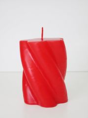 MİSSİ BURGULU SİLİNDİR MUM-10 CM KIRMIZI