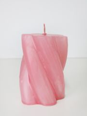 MİSSİ BURGULU SİLİNDİR MUM-10 CM PEMBE