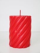 MİSSİ SPİRAL SİLİNDİR MUM- 10 CM KIRMIZI