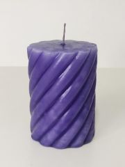 MİSSİ SPİRAL SİLİNDİR MUM- 10 CM MOR