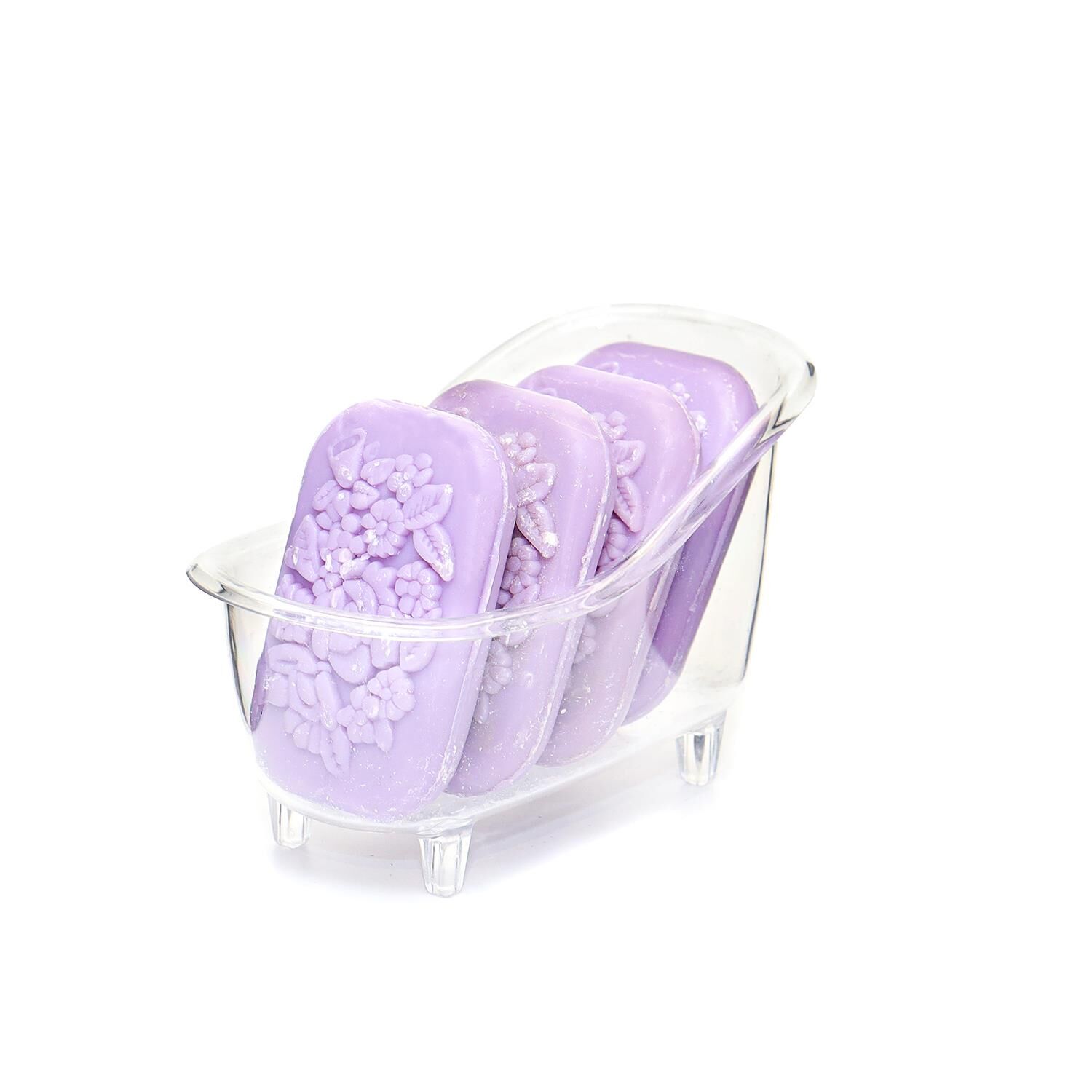 Dekoratif Küvetli Mor Sabun Banyo Seti