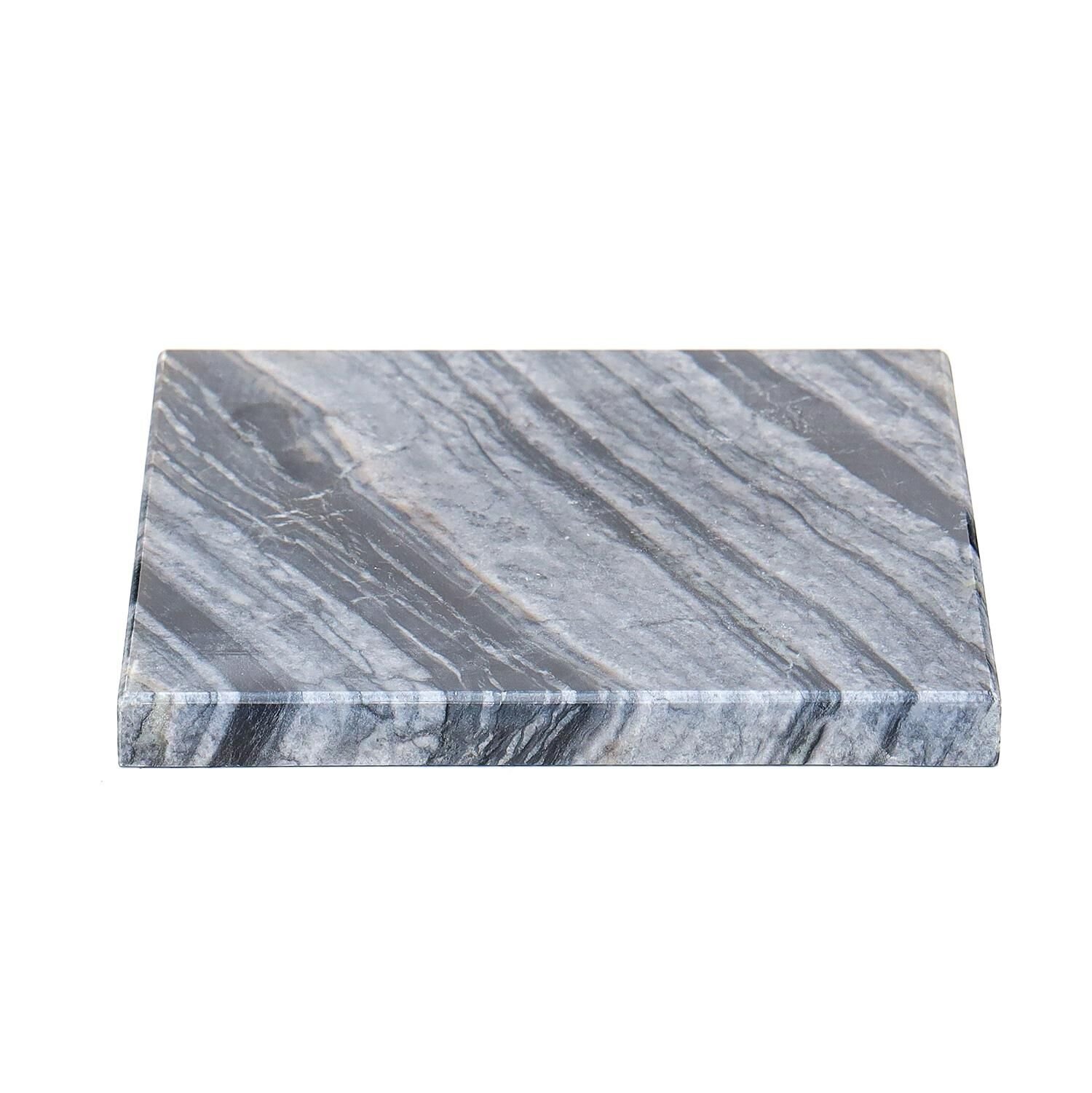 Dekoratif Sunumluk Antrasit Doğal Mermer Taş - 12x23 cm