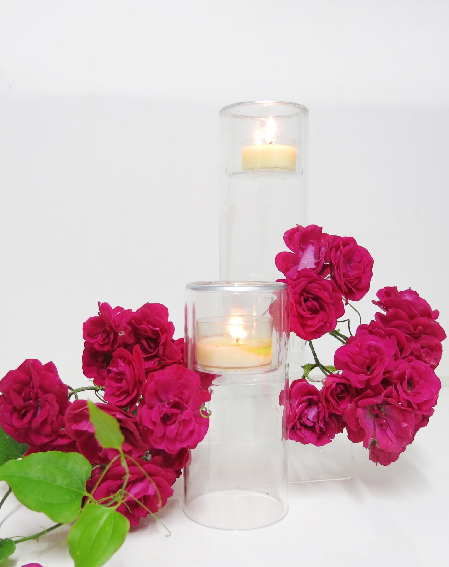 MİSSİ 20 CM CLEAR CAM MUMLUK VE TEALIGHT SETİ