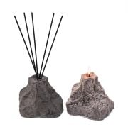 Missi Gri Doğal Kaya Taşı Patchouli Oda Kokusu ve Mum Seti
