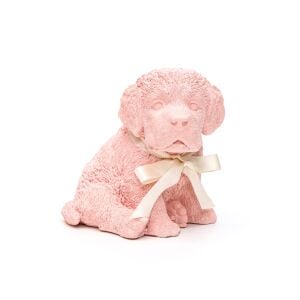 Dekoratif Vanilya Sandal Kokulu Pembe Köpek Biblo/Heykel