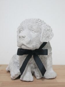 Black Vanilya Kokulu Gri Köpek Biblo