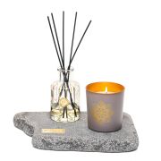 Dekoratif Gold Desenli Oud Vanilya Kokulu Vegan Mum