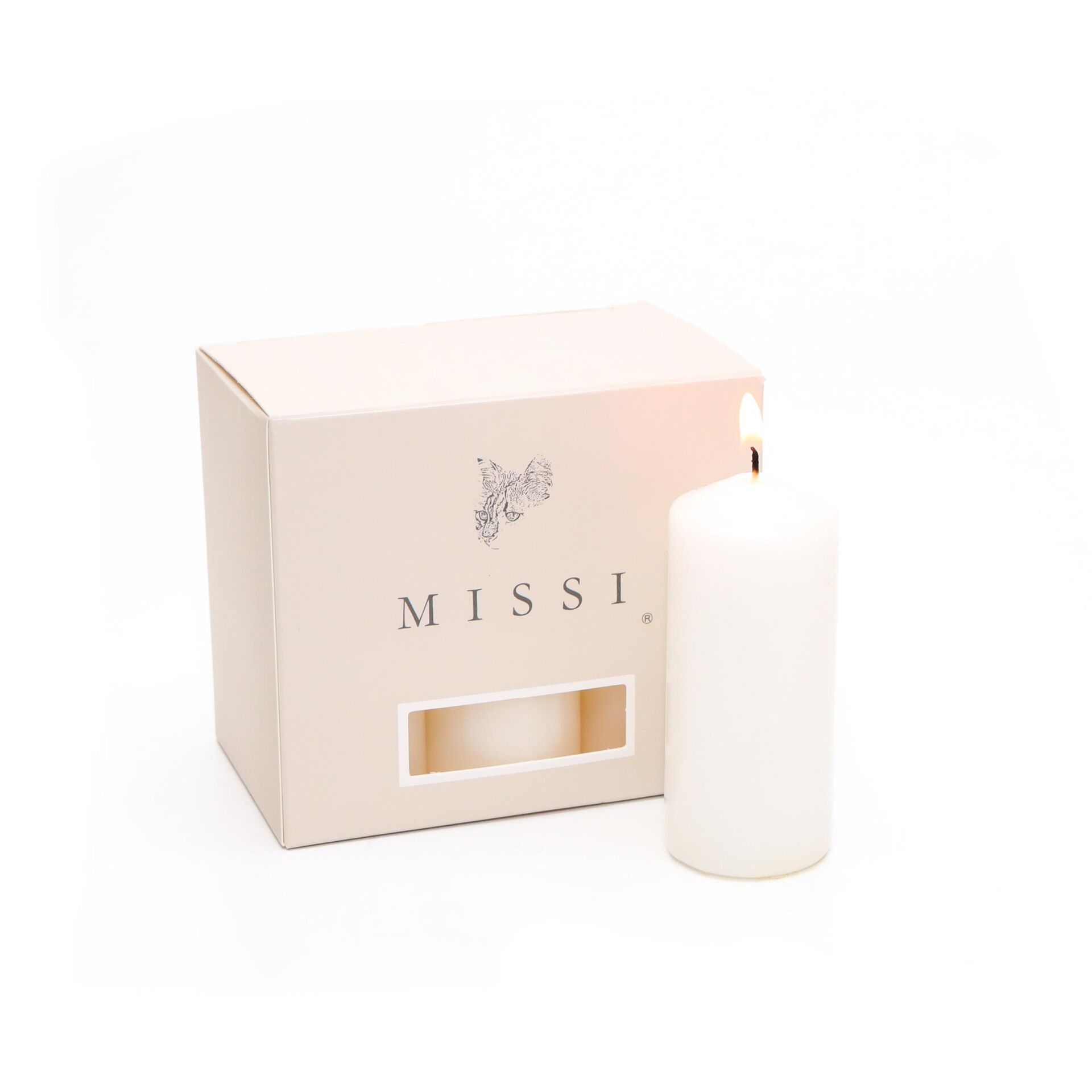 6 adet Ekru Bar Mum Seti (3,5x8cm)