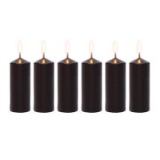 6 Adet Siyah Bar Mum Seti (3,5x8cm)