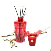 Kırmızı Kristal Kesme Cam Şişe Black Vanilya Oda Kokusu (23 cm)