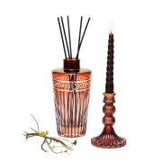 Kahverengi Kristal Kesme Cam Şişe Dark Amber Oda Kokusu (23 cm)