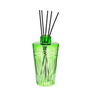 Yeşil Kristal Kesme Cam Şişe Oud Vanilya Oda Kokusu (23 cm)