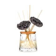 Kristal Cam Şişe Gri Seramik Taş Bambu Çubuklu Black Vanilya Oda Kokusu