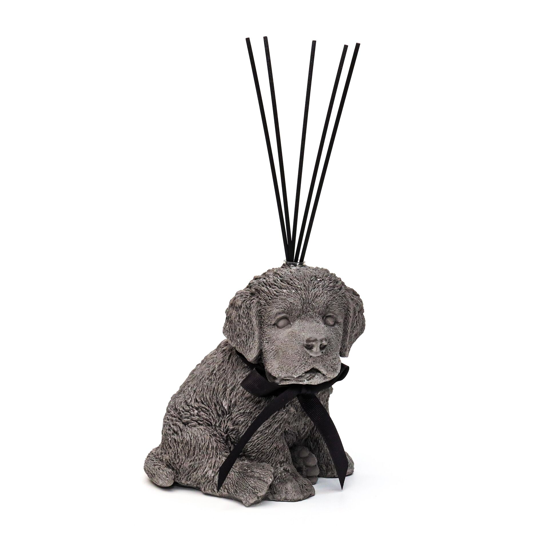 Antrasit Seramik Köpek Heykel Black Vanilya Oda Kokusu