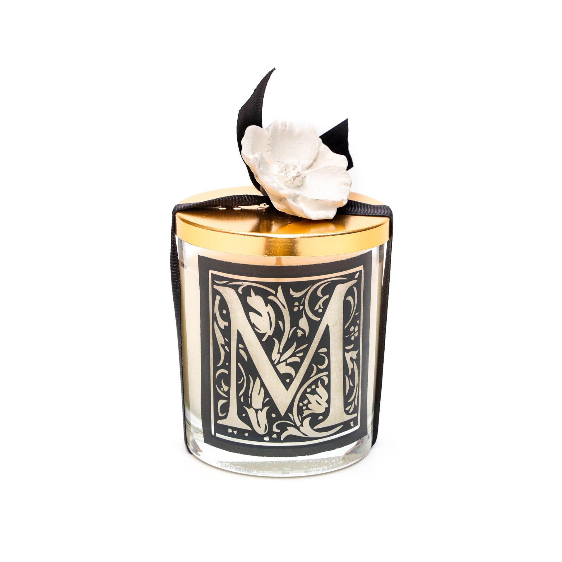 Kişiye Özel M Harfi Yasemin Sandal Vegan Mum (140 gr)