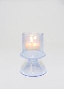 MİSSİ AYAKLI MAVİ CAM MUMLUK VE TEALIGHT SETİ