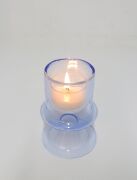 MİSSİ AYAKLI MAVİ CAM MUMLUK VE TEALIGHT SETİ