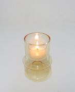 MİSSİ AYAKLI AMBER CAM MUMLUK VE TEALIGHT SETİ