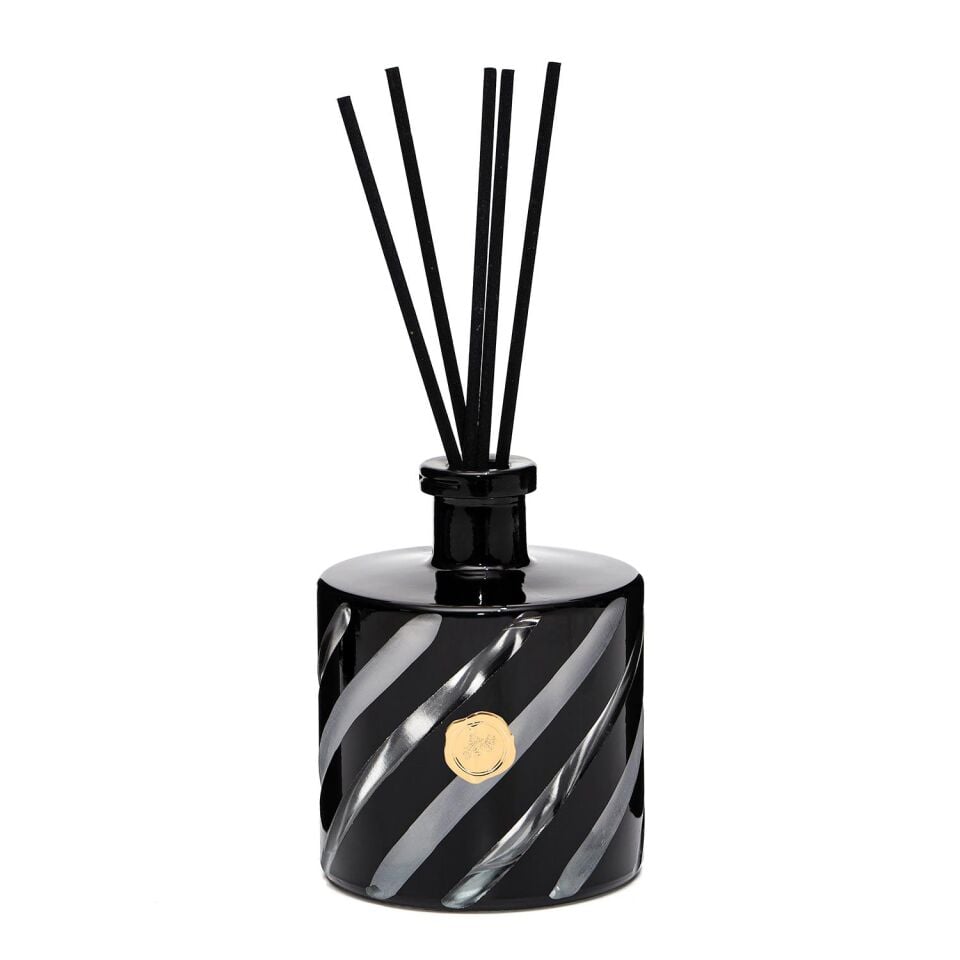 500 ml Spiral Kesme Cam Black Vanilya Oda Kokusu