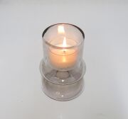 MİSSİ AYAKLI SİYAH CAM MUMLUK VE TEALIGHT SETİ