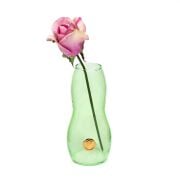 El Yapımı Üfleme Boğumlu Yeşil Cam Vazo (17 cm)