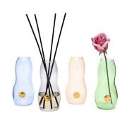 El yapımı Üfleme Boğumlu Amber Cam Vazo (17 cm)