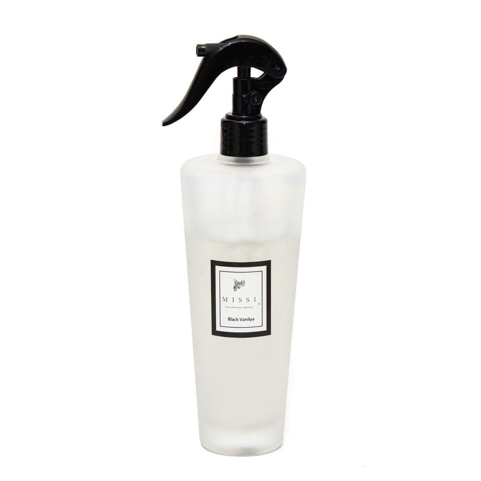400 ml Buzlu Konik Cam Black Vanilya Oda Spreyi