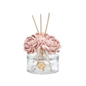 150 ml Seramik Katmerli Gül Çiçekli Bambu Çubuklu Oda Kokusu - Pure Lilly