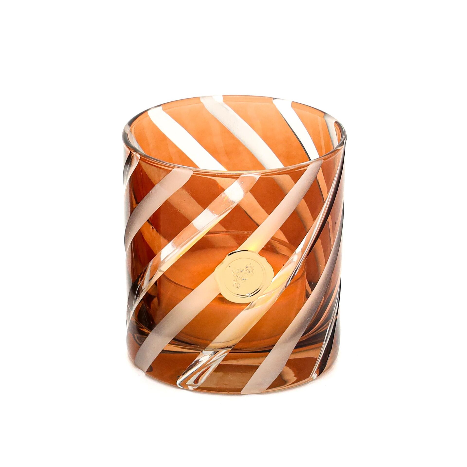 Kahverengi Spiral Kesme Cam Mumluk