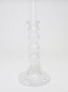 20 cm Rölyef Kabartmalı Kristal Cam Şamdan Mumluk ve Mum Seti