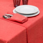 Taşlanmış Mercan Denim Pamuk Masa Örtüsü