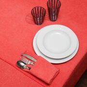 Taşlanmış Mercan Denim Pamuk Masa Örtüsü