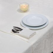 Taşlanmış Ekru Denim Pamuk Masa Örtüsü