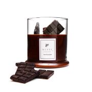 Büyük Üfleme Cam Ahşap Fitilli Hot Chocolate Vegan Mum (380 gr)