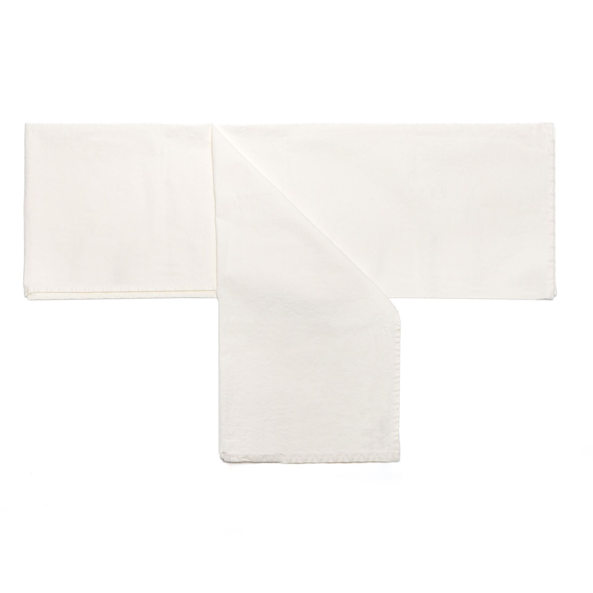 Taşlanmış Ekru Denim Pamuk Runner