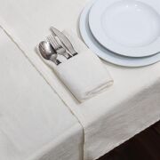 Taşlanmış Ekru Denim Pamuk Runner