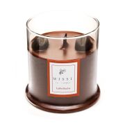 Büyük Üfleme Cam Ahşap Fitilli Coffe Mocha Vegan Mum (380 gr)