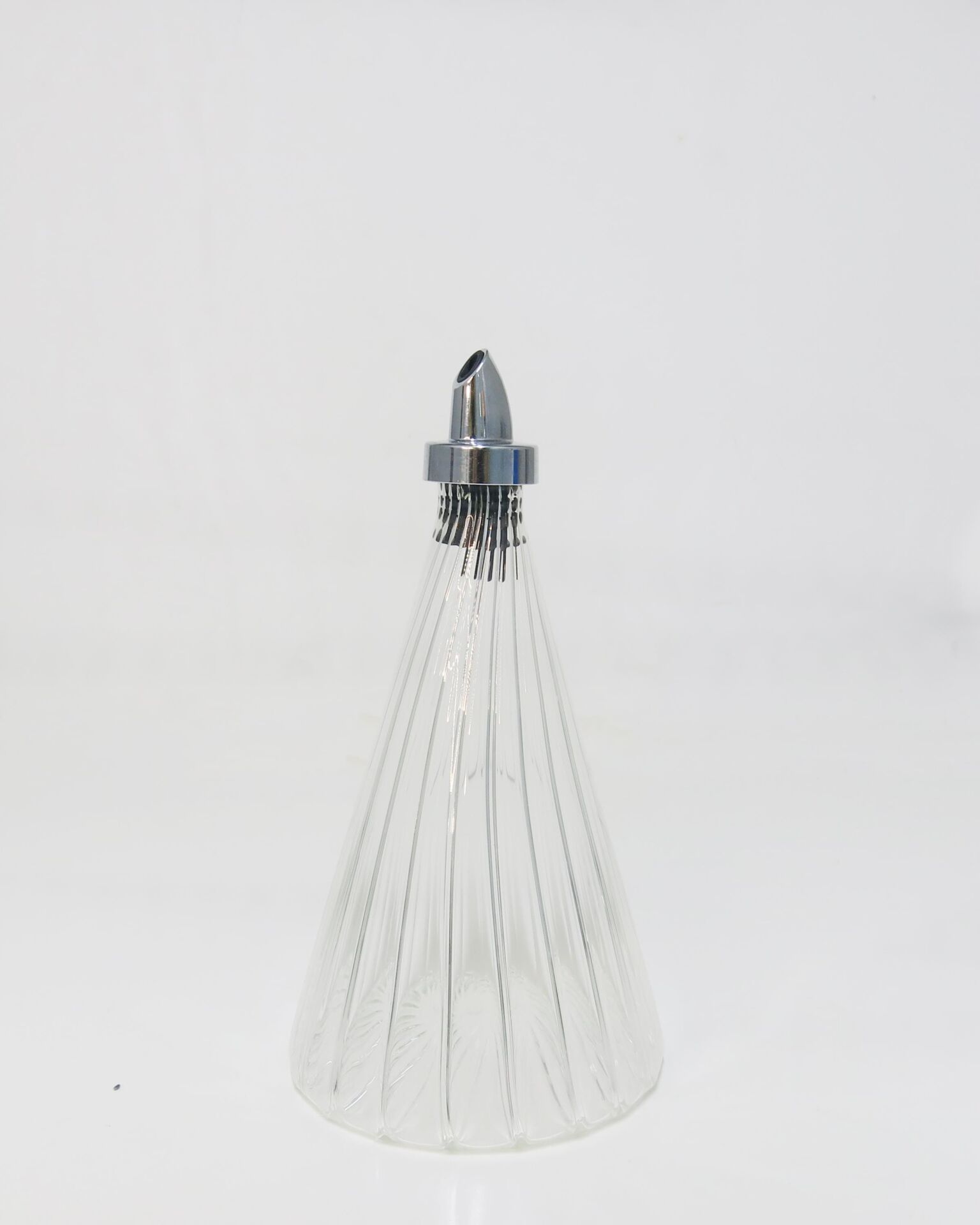 MİSSİ UZUN ÇİZGİLİ KRİSTAL KESME ÜFLEME CAM ŞİŞE YAĞDANLIK/SOSLUK