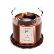 Üfleme Cam Ahşap Fitilli Coffe Mocha Vegan Mum(140 gr)