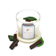 Üfleme Cam Ahşap Fitilli Chai Tea Latte Vegan Mum(140 gr)