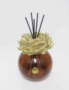 MİSSİ XL KAHVERENGİ DEKORATİF TOP CAM ŞİŞE  GOLD TAŞLI DARK AMBER ODA KOKUSU