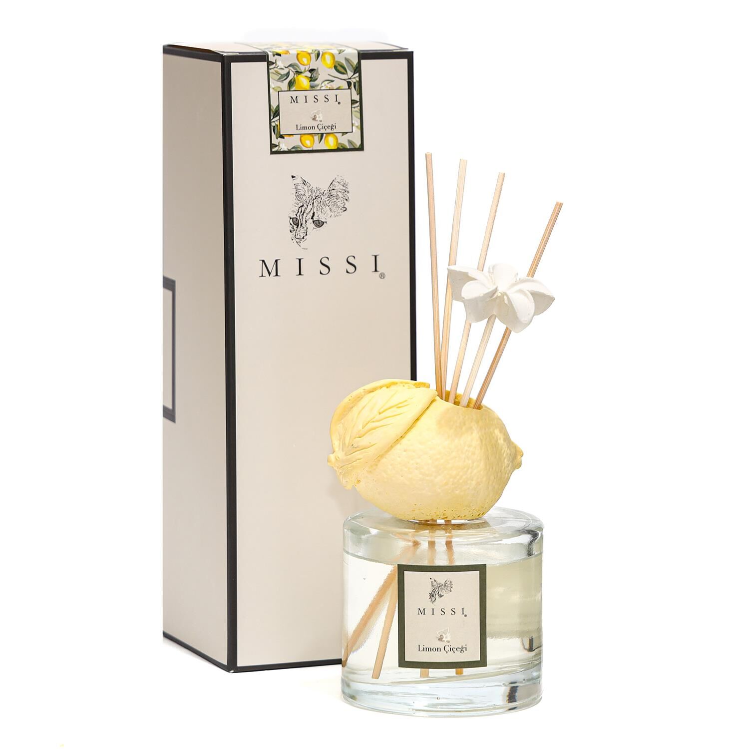 100 ml Limon Seramik Taşlı Limon Çiçeği Oda Kokusu