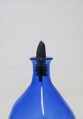 Büyük Amorf Cam Şişe Yağdanlık/Sosluk MAVİ