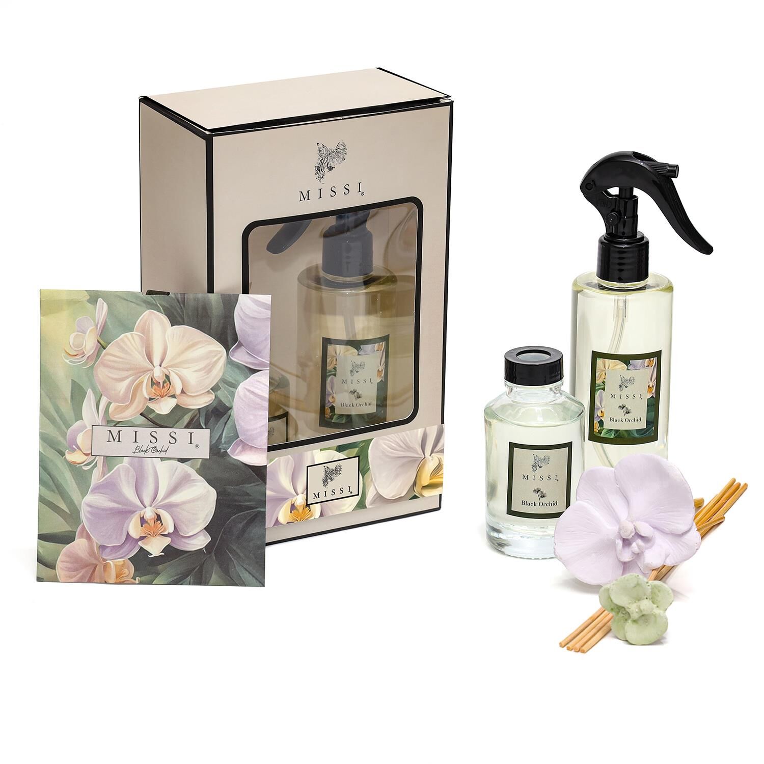 Black Orchid Hediye Seti (Oda kokusu-Oda spreyi-Kokulu zarf)