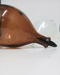 Büyük Amorf Cam Şişe Yağdanlık/Sosluk KAHVERENGİ