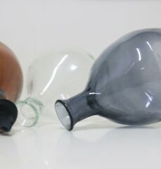 Büyük Amorf Cam Şişe Yağdanlık/Sosluk SİYAH