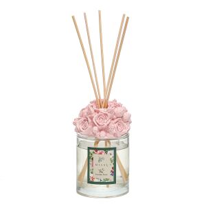 100 ml Pembe Seramik Taş Bambu Çubuklu Garden Rose Oda Kokusu