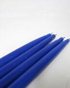 4 adet Saks Mavisi Uzun Şamdan Mum Seti (42 CM)